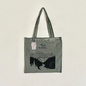 NEW Subaru Known Supply Pigment Dyed Sage Green Nature Graphic Tote Bag